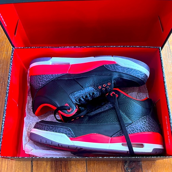 Jordan Other - Air Jordan Retro 3 black / crimson (red) size 9.5.
